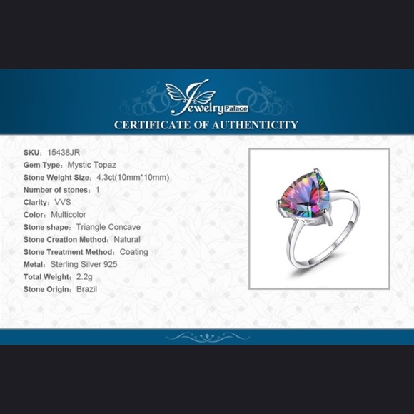 🌟SIZE 8 LEFT🌟TRILLION CUT MYSTIC TOPAZ - Picture 6 of 8